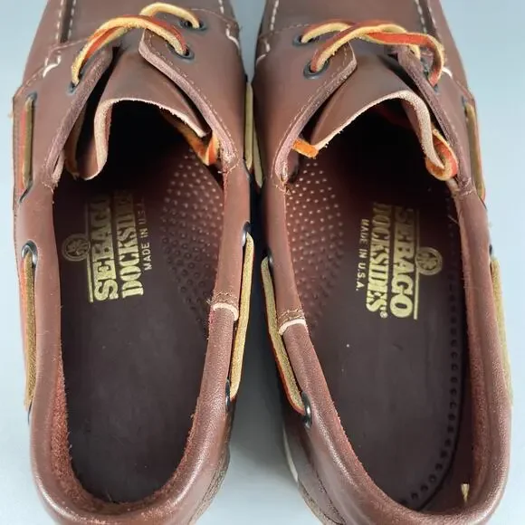Sebago Docksides Women's 9 M Brown Leather Lace Up Boat Shoes Comfort Loafer EUC - Picture 8 of 9